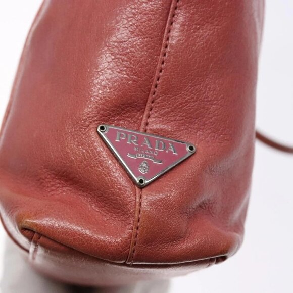 PRADA Hand Bag Leather Pink Silver Auth - Picture 13 of 16